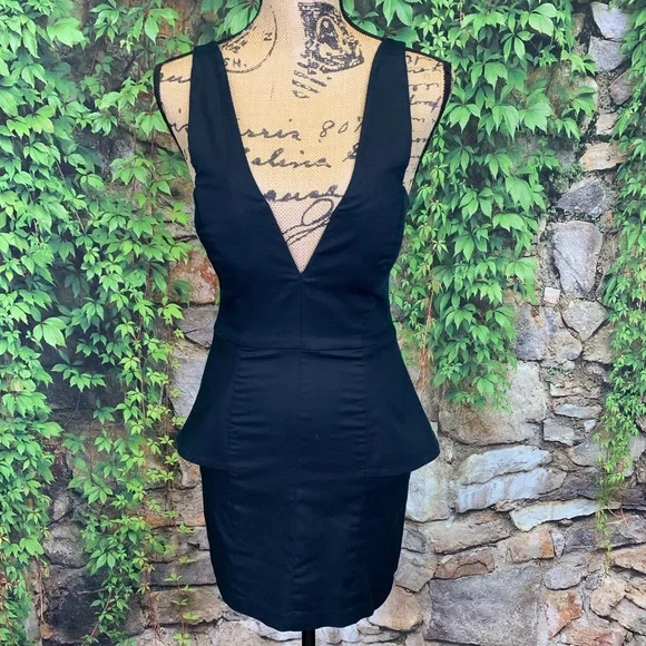 REVOLVE BRAND MASON Peplum Black Bodycon Dress, 4 - Picture 3 of 10